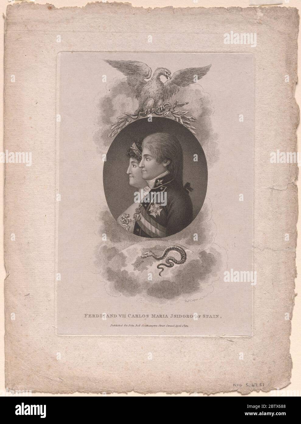 Ferdinand VII et Louisa Maria. Banque D'Images Ferdinand VII et Louisa Maria. Banque D'Images