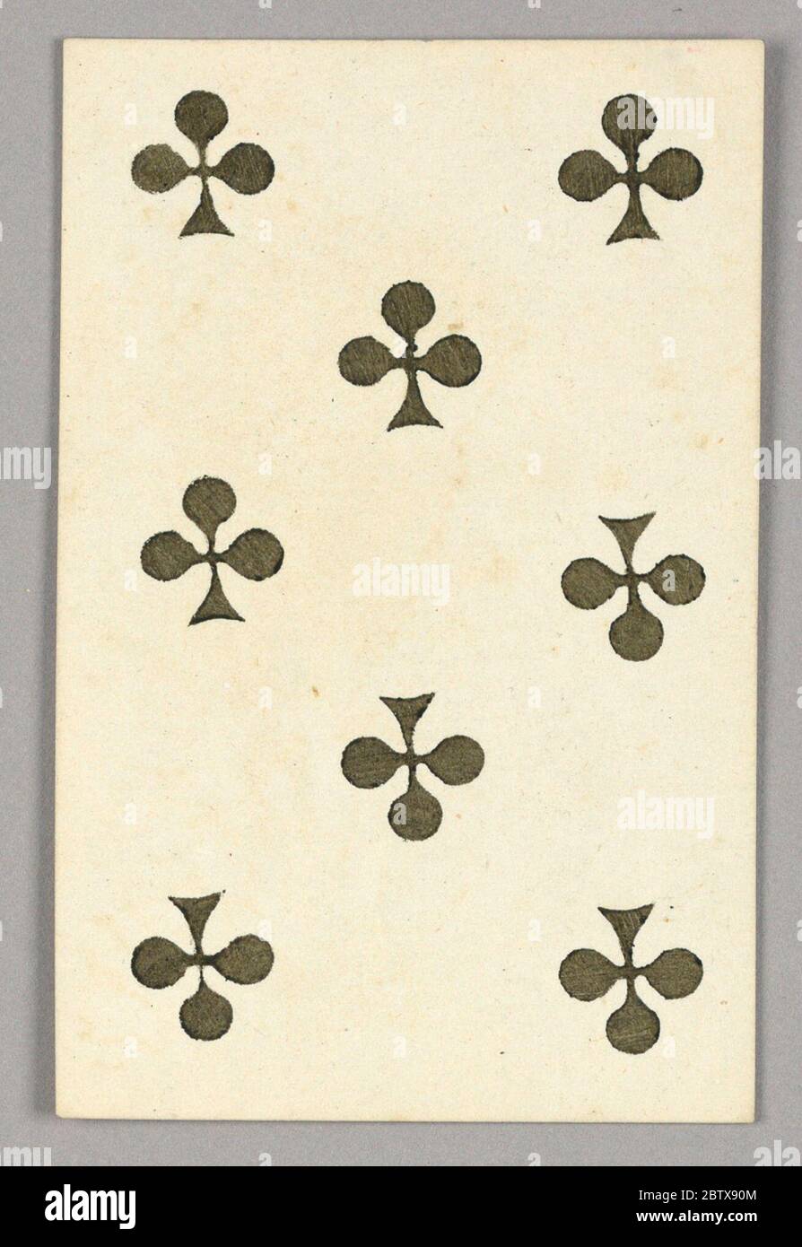 Huit de clubs de jeu de jeu ImperialSecond EmpireNapoleon III. Recherche en ProgressEight of Clubs à partir de l'ensemble des cartes à jouer 'jeu Imperial–second Empire–Napoléon III'. Banque D'Images