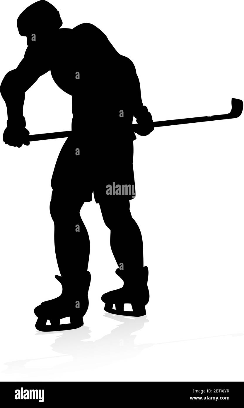 Joueur de Hockey sur glace d'ossature Illustration de Vecteur