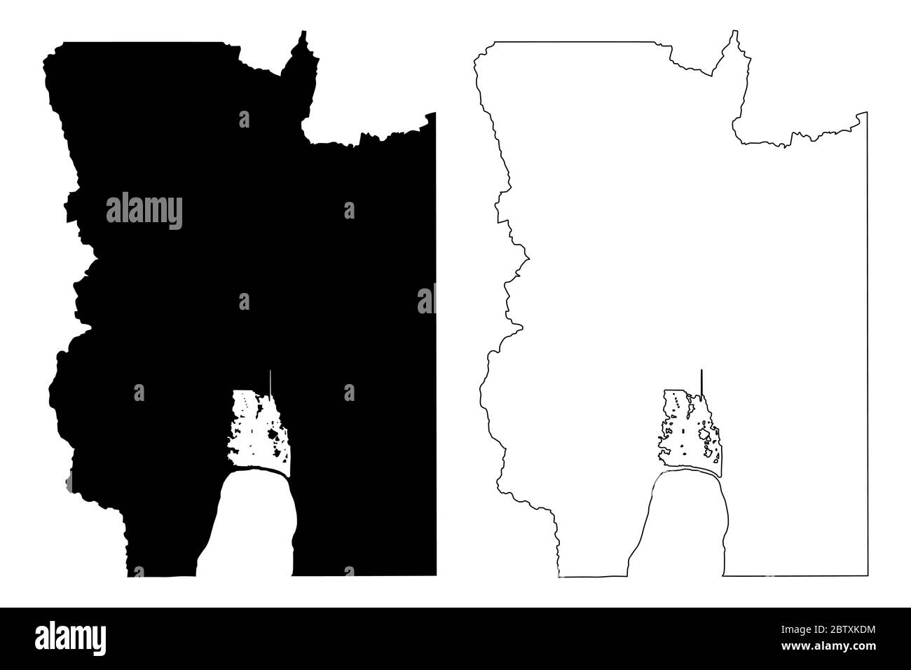 Bear Lake County, Idaho (comté des États-Unis, États-Unis d'Amérique, États-Unis, États-Unis) carte illustration vectorielle, croquis à gribouiller carte Bear Lake Illustration de Vecteur