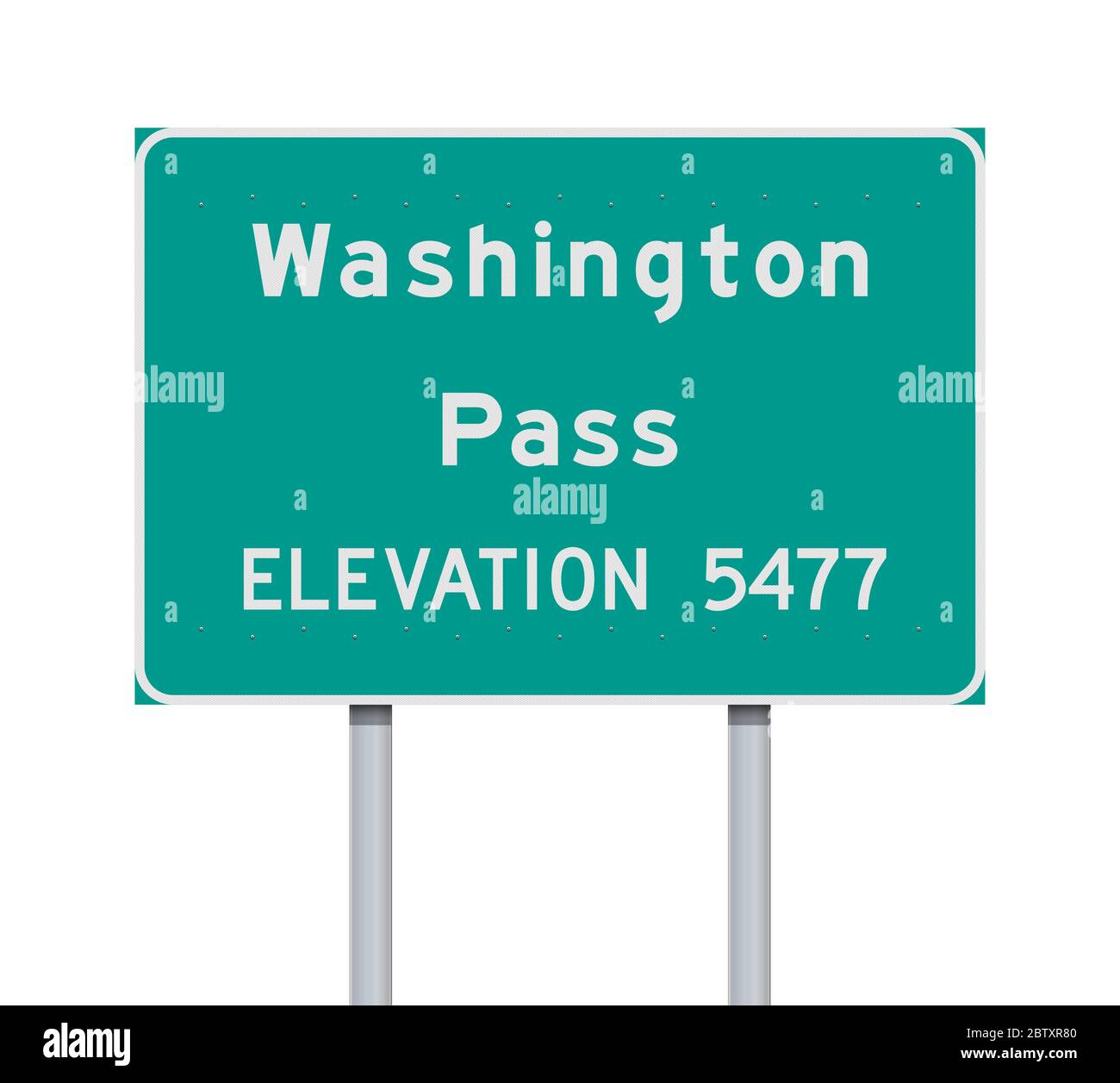 Illustration vectorielle du panneau de chemin du Washington Pass sur des poteaux métalliques Illustration de Vecteur
