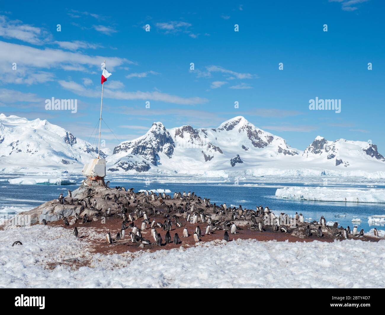 Gonzalez Vdela base, une station de recherche chilienne à Paradise Bay, Antarctique, régions polaires Banque D'Images