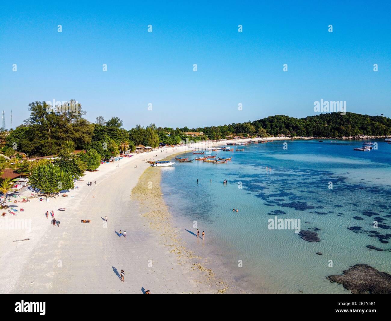 Antenne de Pattaya Beach, Koh Lipe, Parc National de Tarutao, Thaïlande, Asie du Sud-est, Asie Banque D'Images