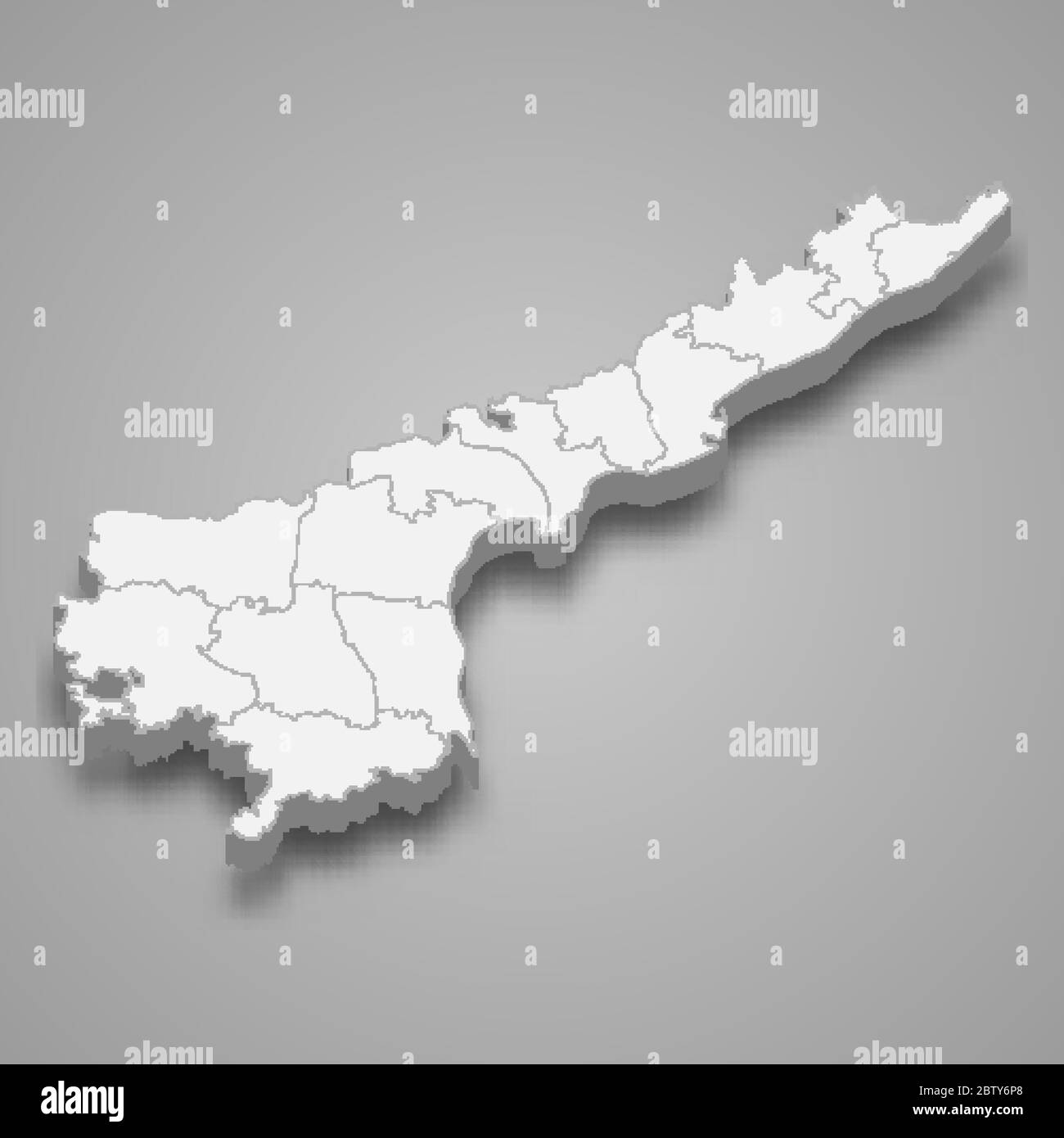 Carte 3d de l'Andhra Pradesh est un état de l'Inde Illustration de Vecteur