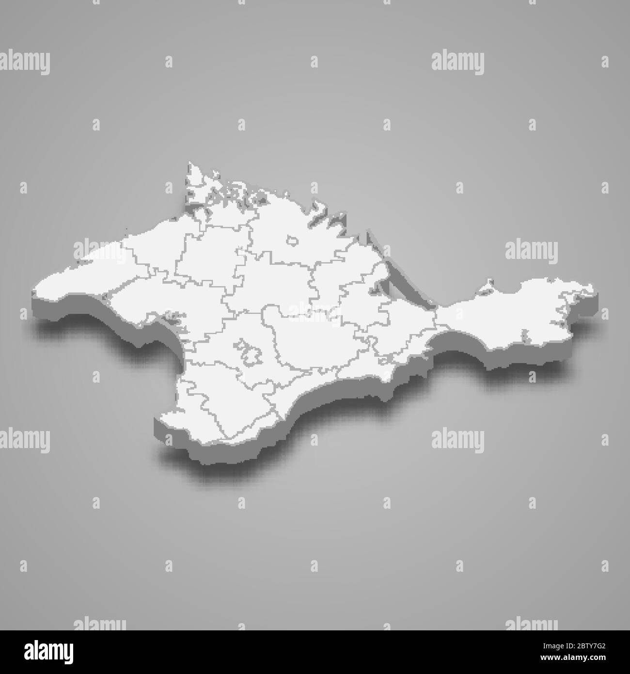 La carte 3d de la Crimée est une région de la Russie Illustration de Vecteur