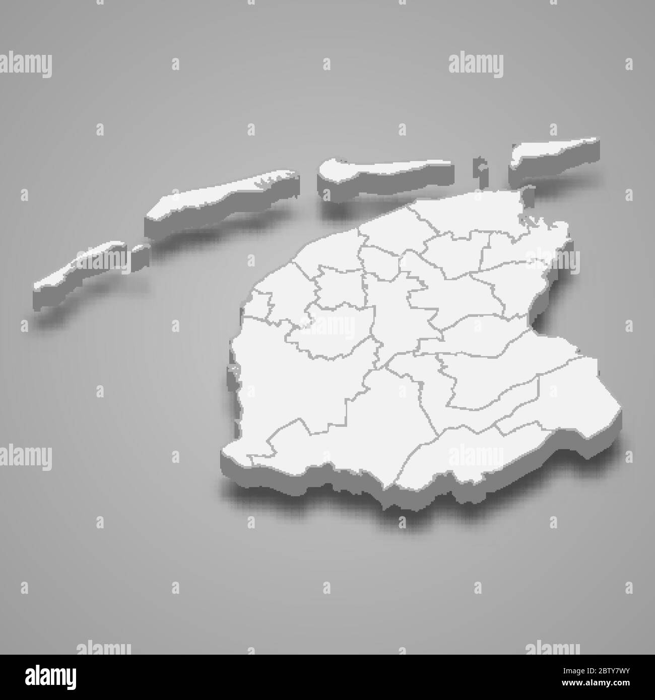 La carte 3d de la Frise est une province des pays-Bas Illustration de Vecteur