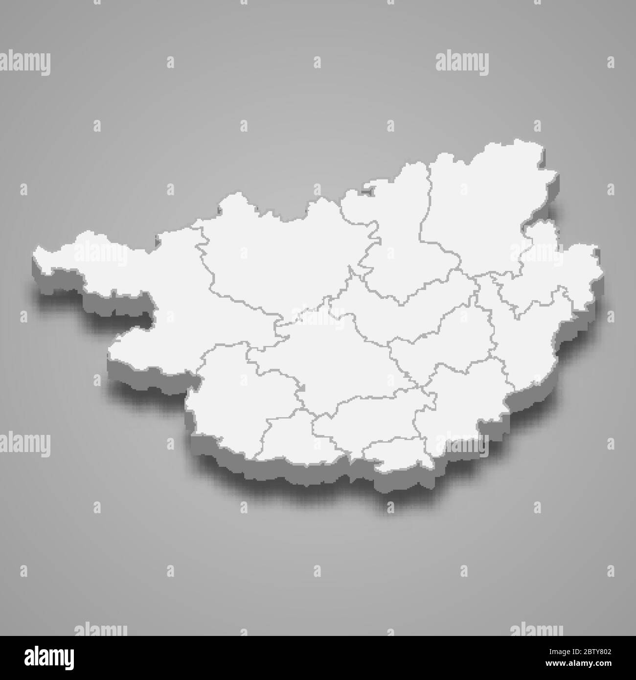 La carte 3d de Guangxi est une province de Chine Illustration de Vecteur