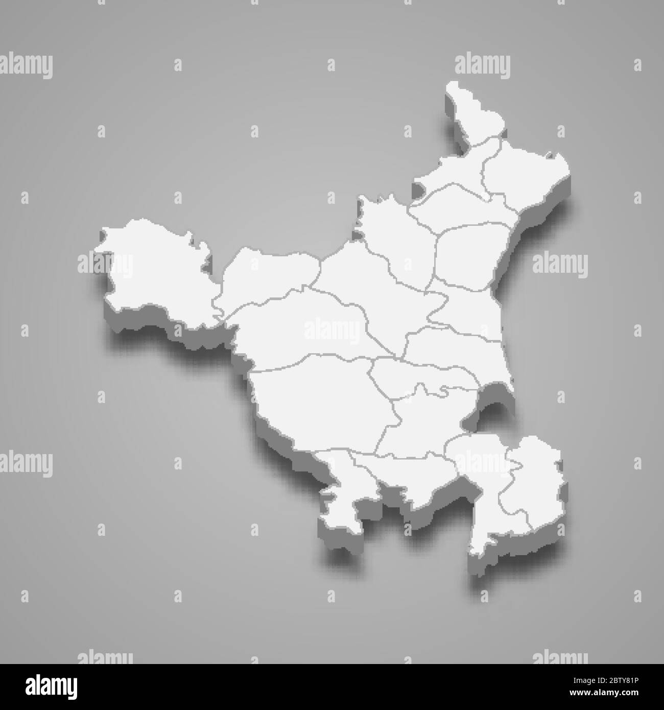 La carte 3d de Haryana est un état de l'Inde Illustration de Vecteur