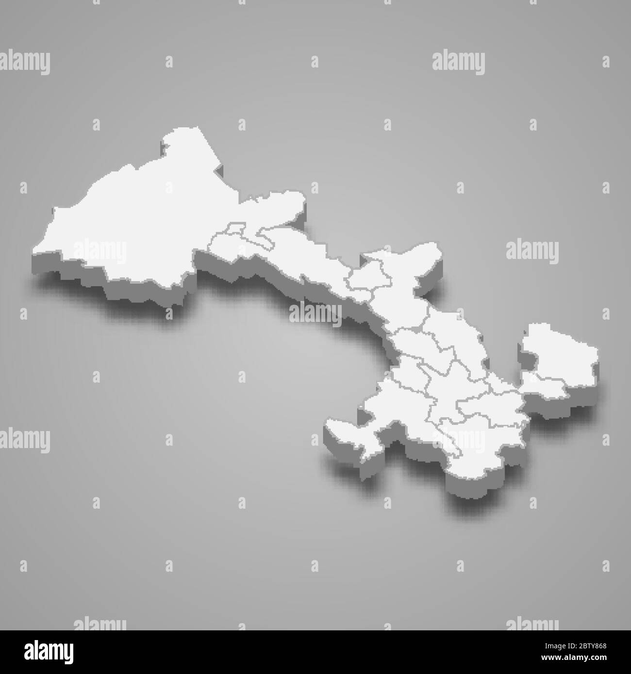 La carte 3d de Gansu est une province de Chine Illustration de Vecteur