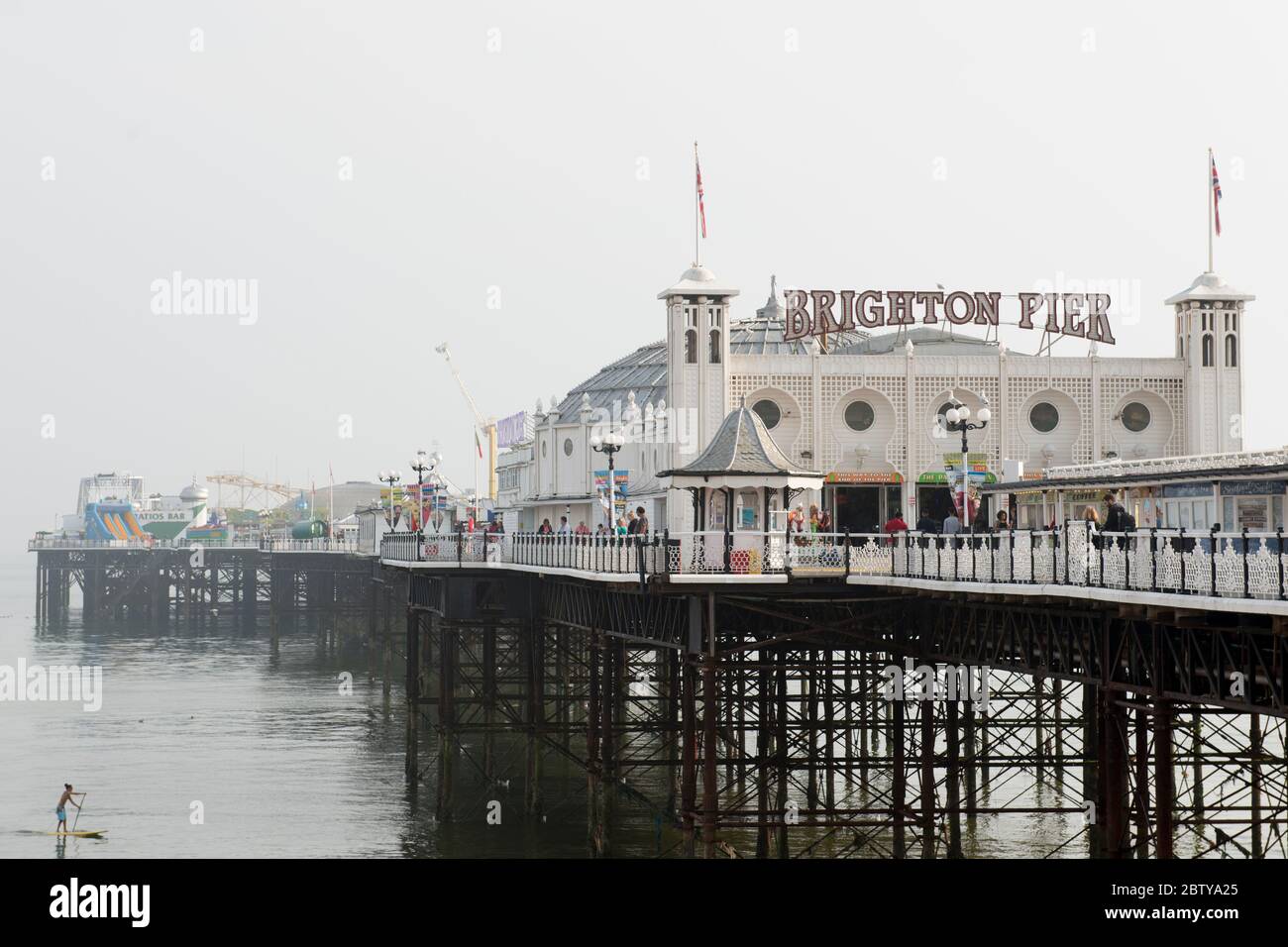 Palace Pier (Brighton Pier), Brighton, Sussex, Angleterre, Royaume-Uni, Europe Banque D'Images