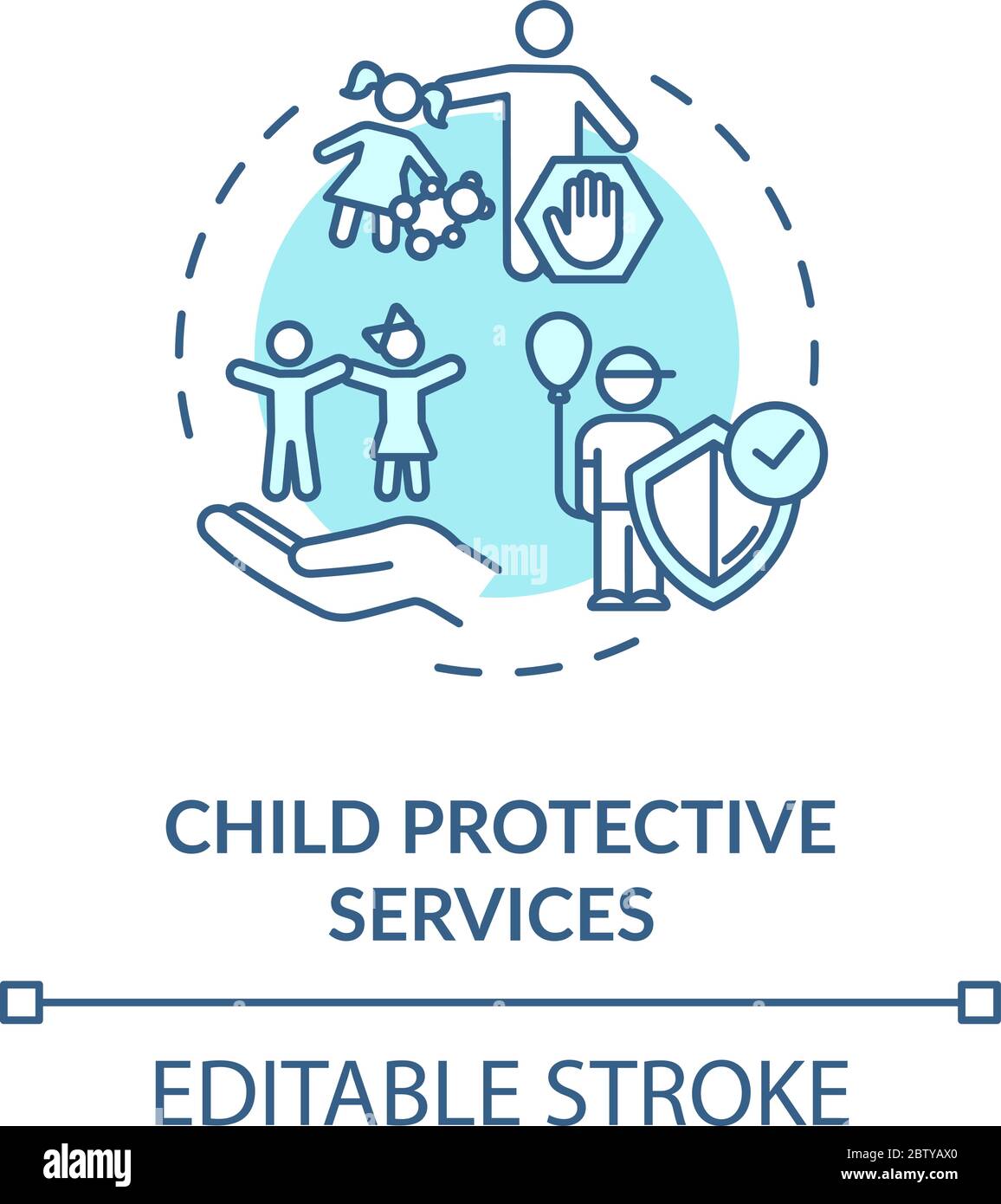 Icône de concept de protection enfant Illustration de Vecteur