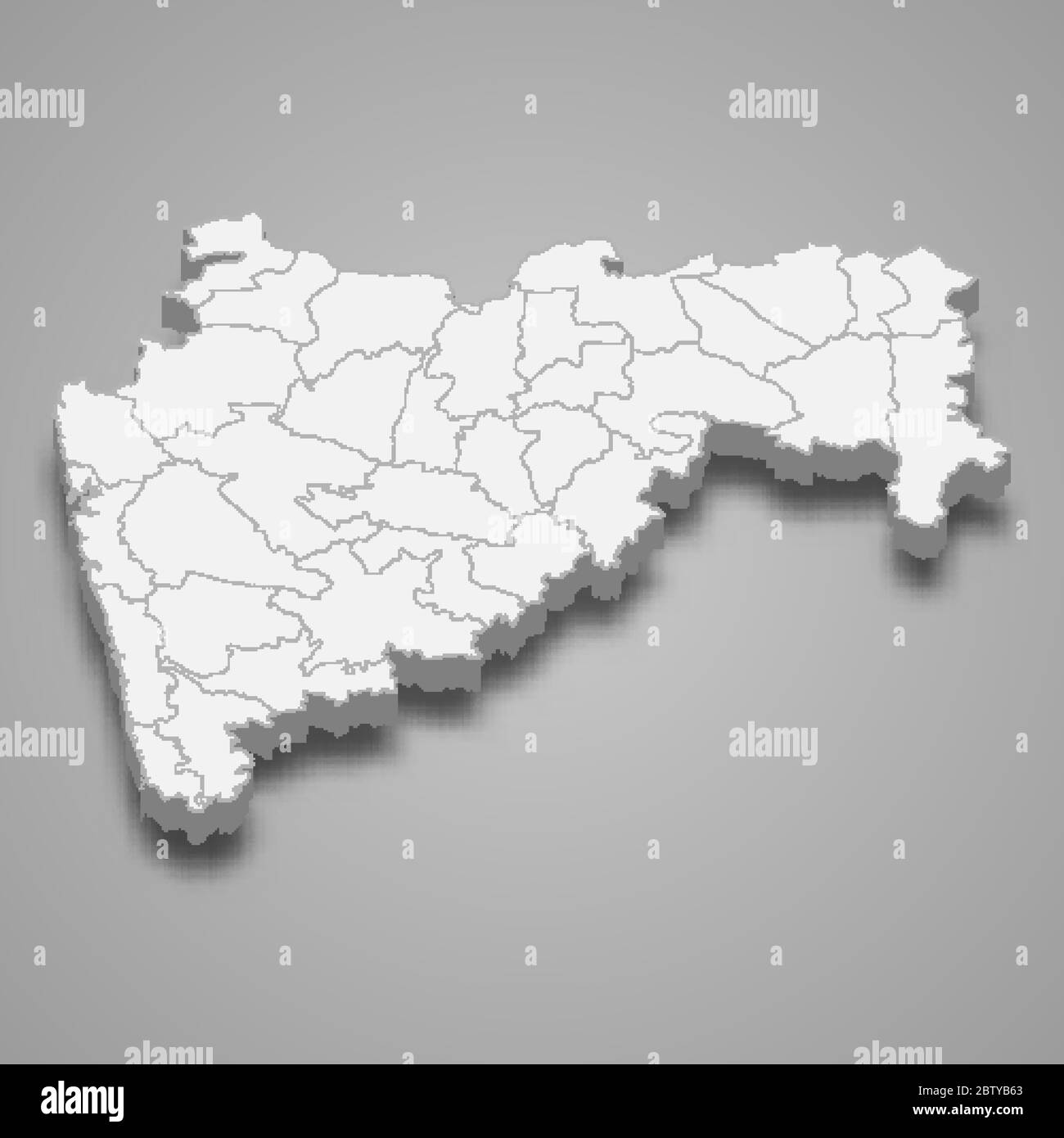 Carte 3d de Maharashtra est un état de l'Inde Illustration de Vecteur