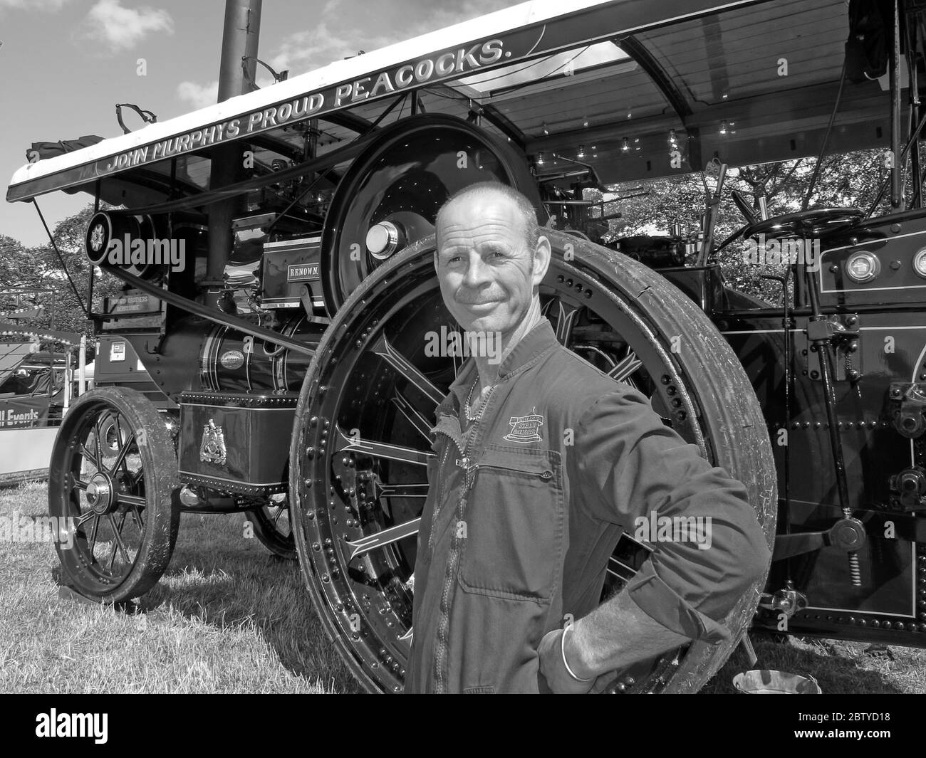 John Murphys Pons fiers, moteur de traction à vapeur (renommée) et opérateur, Leicestershire, Angleterre Royaume-Uni - Showmans Engine Banque D'Images