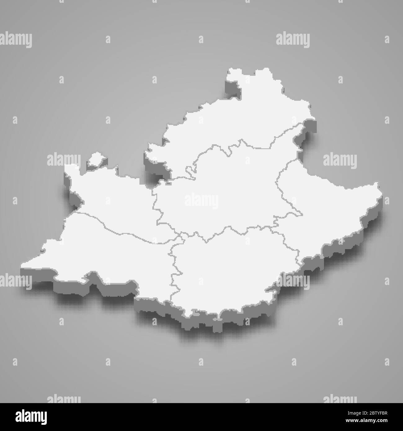 Carte 3d de Provence-Alpes-Côte d'Azur est une région de France Illustration de Vecteur