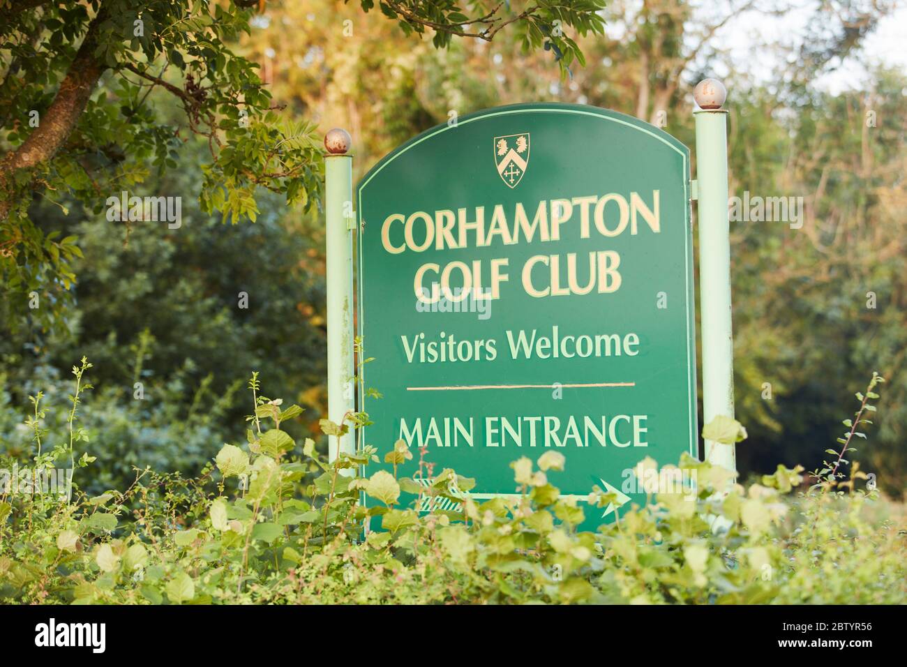 Panneau Corhampton Golf Club, Droxford, Hampshire, Angleterre, Royaume-Uni Banque D'Images