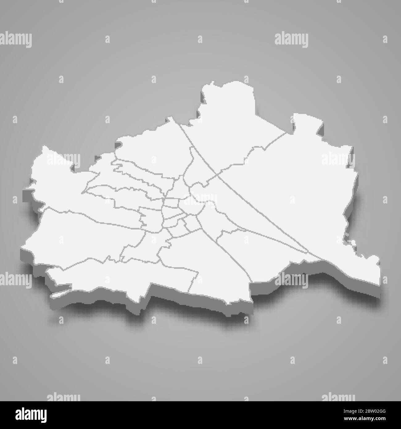 La carte 3d de Vienne est une capitale de l'Autriche Illustration de Vecteur