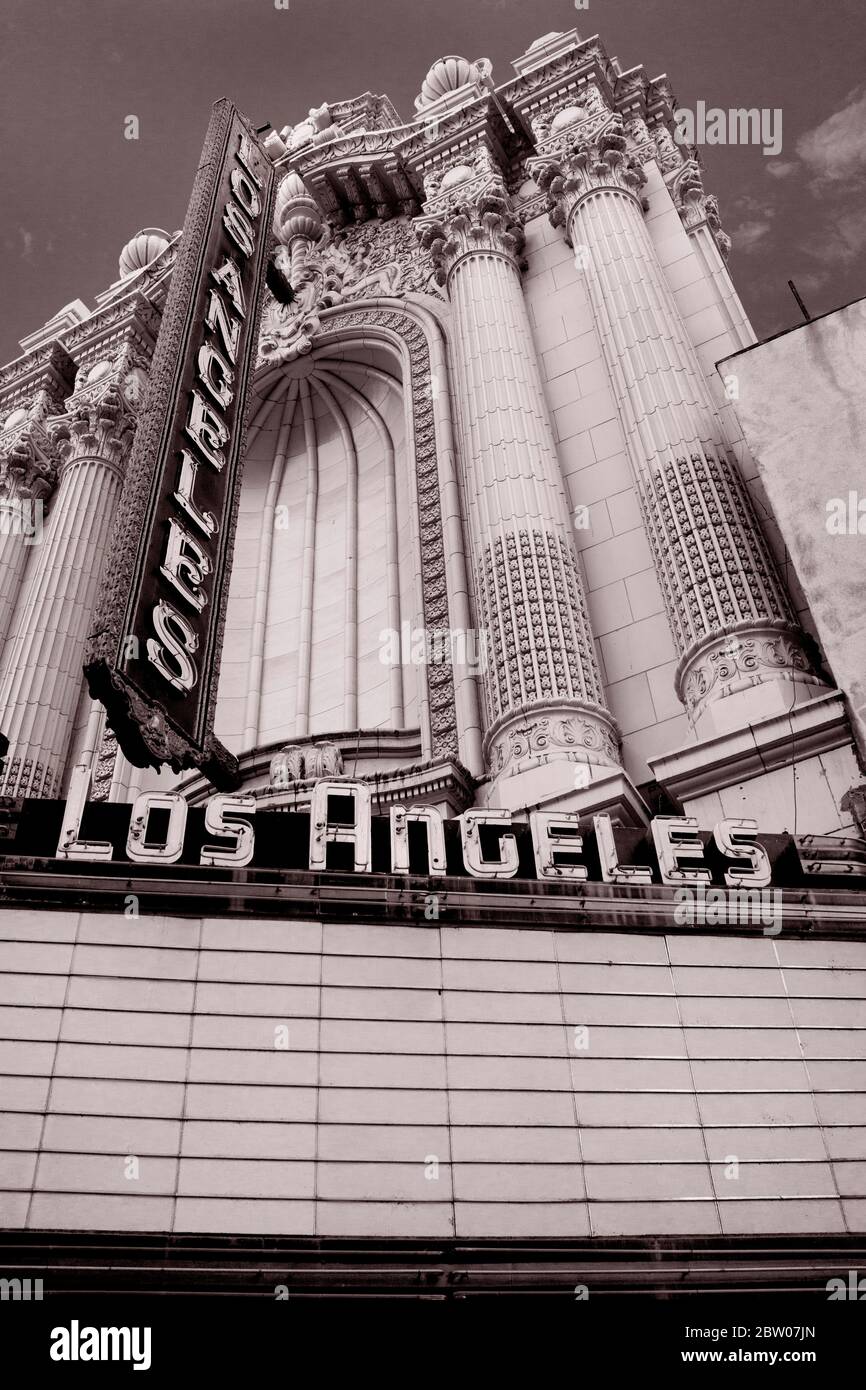 Los Angeles Theatre dans le théâtre historique de Broadway dans le centre de Los Angeles, CA, Etats-Unis. Banque D'Images