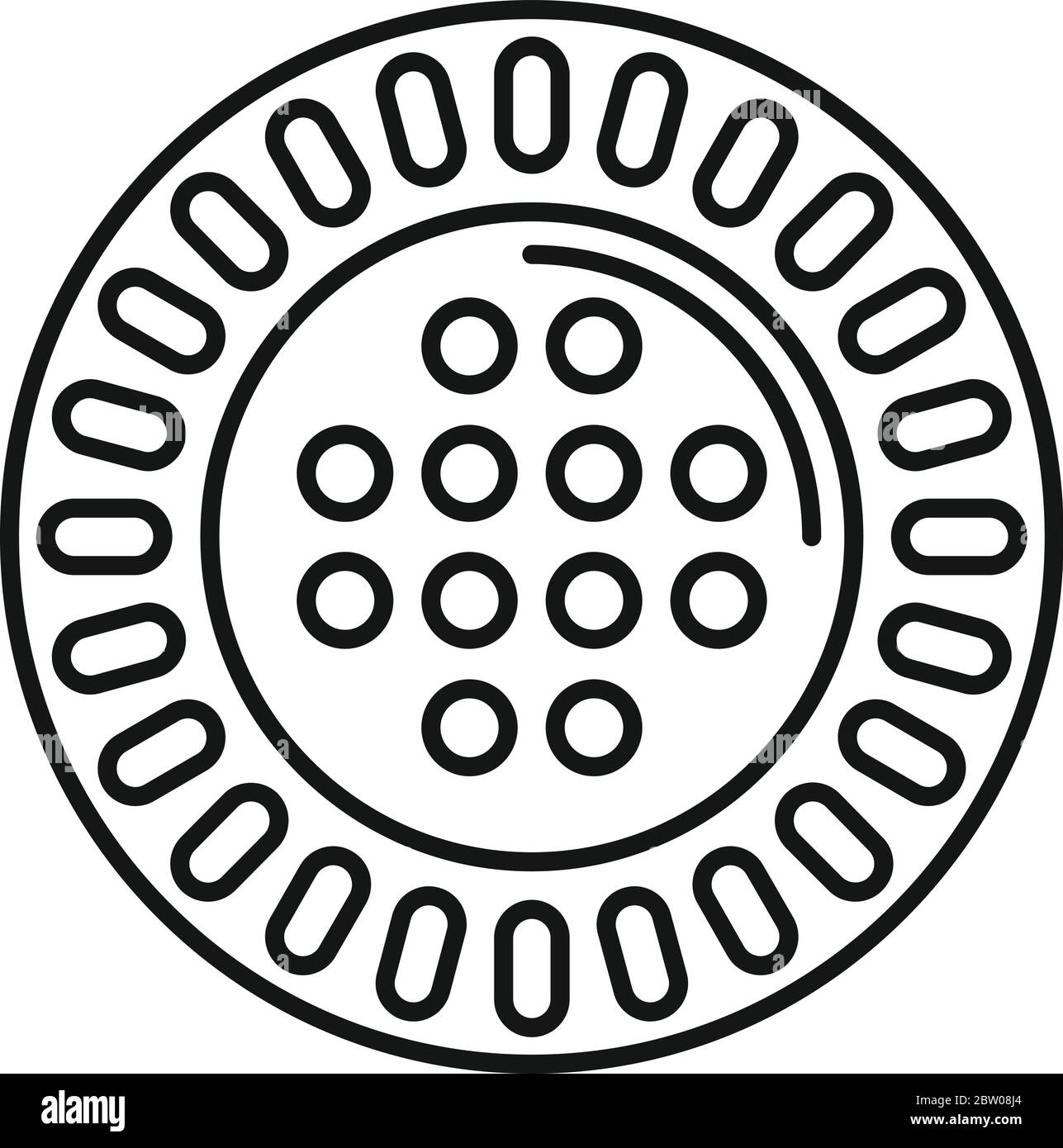 Icône en forme de biscuits. Contour de l'icône vecteur de biscuit d'en-cas pour la conception de Web isolée sur fond blanc Illustration de Vecteur