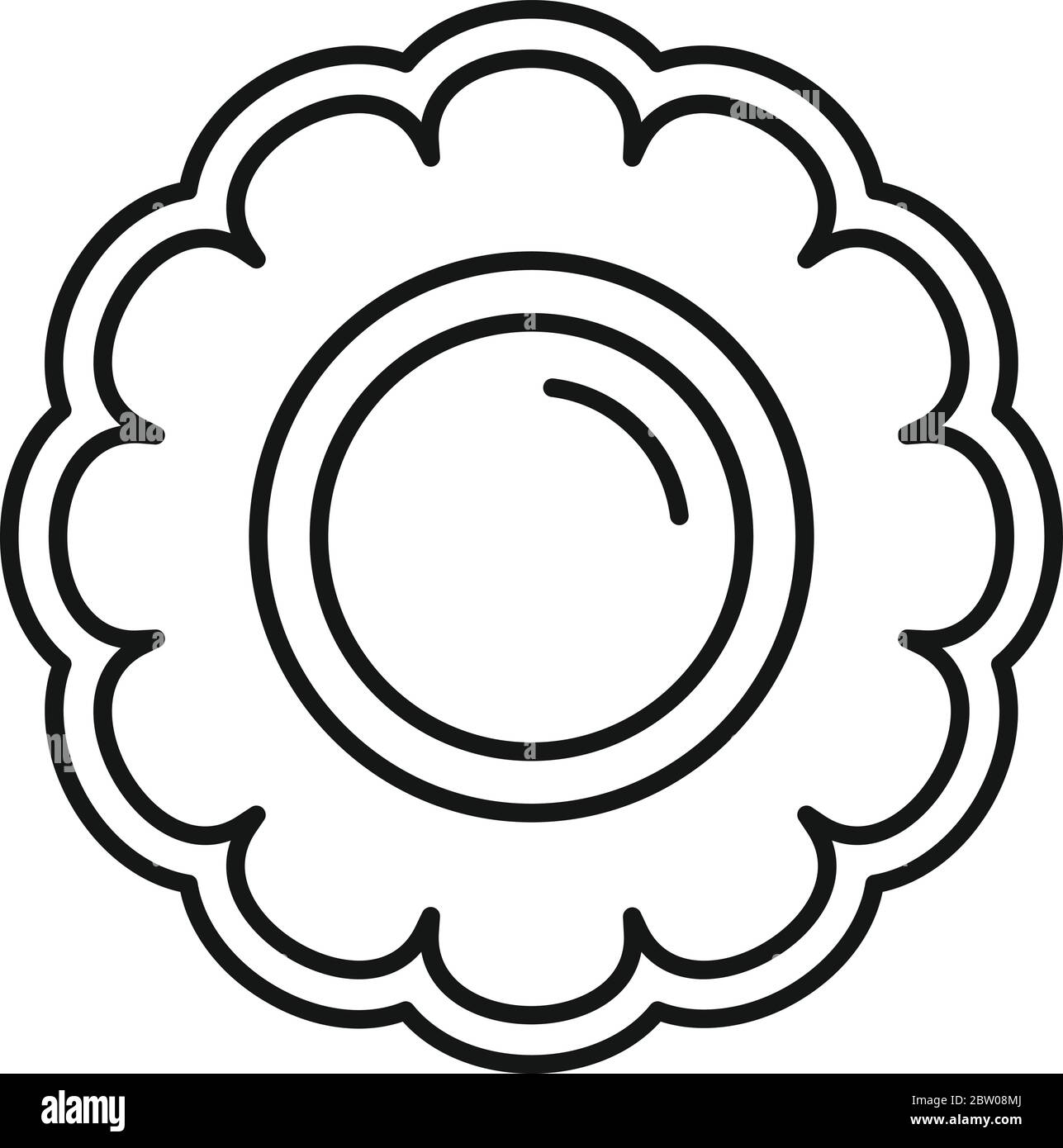 Icône en forme de biscuit à fleurs. Contour de la fleur biscuit vecteur icône pour la conception de Web isolé sur fond blanc Illustration de Vecteur