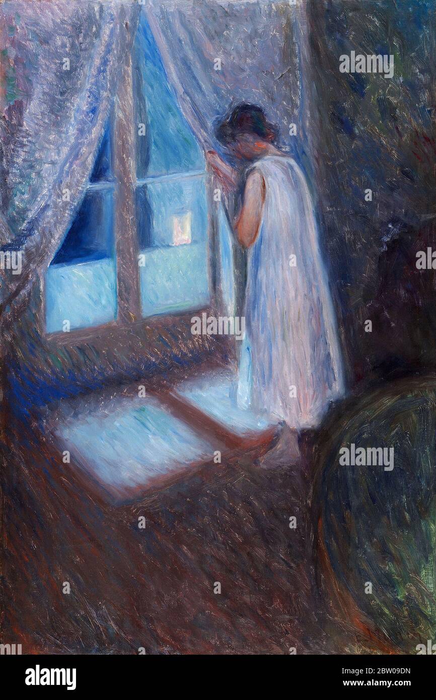 Une fille par la fenêtre par Edvard Munch 1893. L'Institut d'Art de Chicago, USA Banque D'Images
