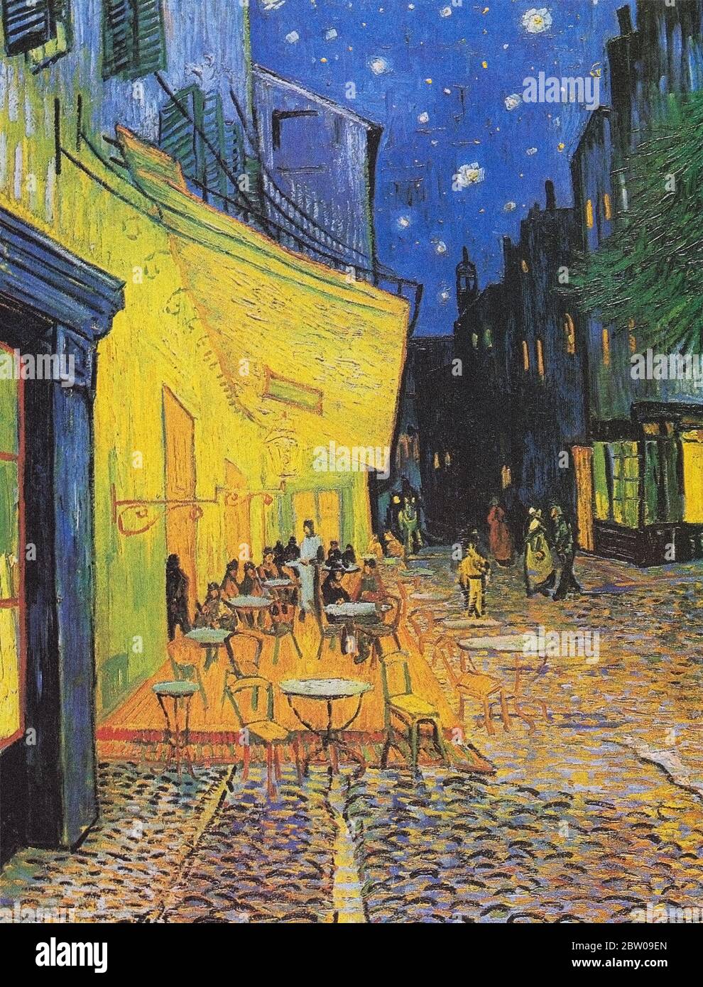 Le café terrasse la nuit à Arles, France par Vincent Van Gogh 1888. Musée Kroller-Muller à Otterlo, pays-Bas Banque D'Images