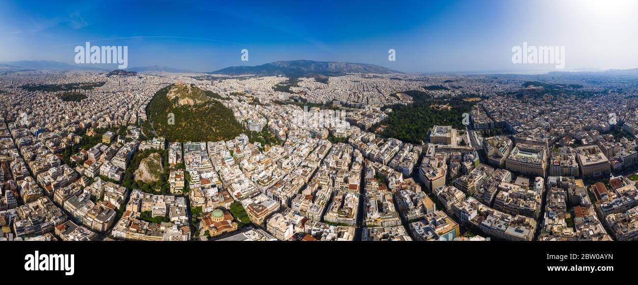 Vue aérienne d'Athènes, paysage du centre-ville, bâtiment moderne d'Athènes, Grèce Banque D'Images