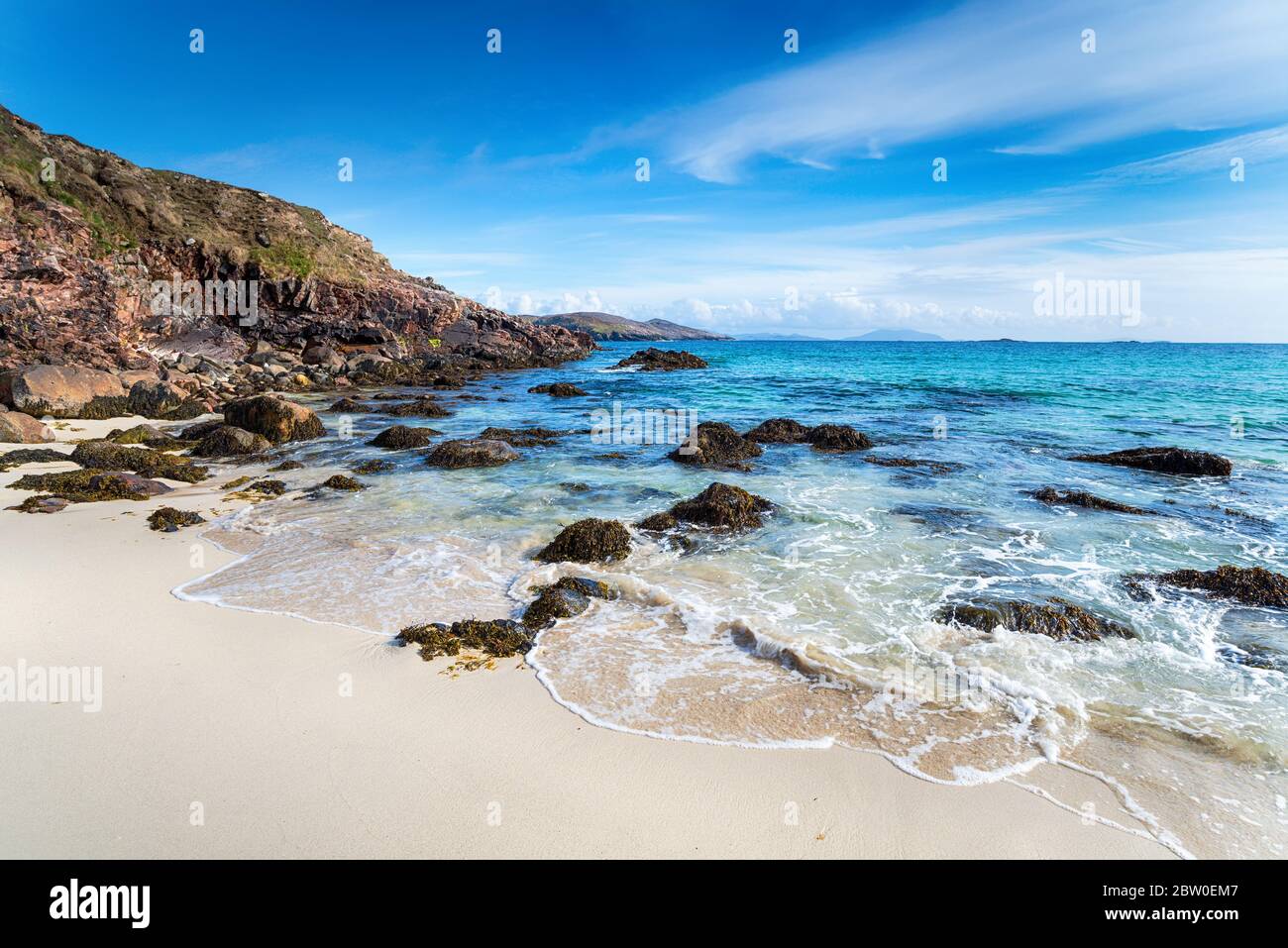 La plage de sable de Hushinish sur l'île de Harris dans les îles occidentales de l'Écosse Banque D'Images