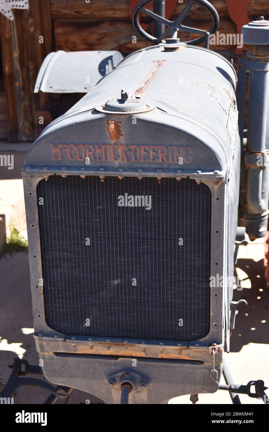 Camp Verde, Arizona. États-Unis 28 mars 2020. Vintage Camp Verde Arizona. Équipement agricole pionnier, articles de cuisine de camp et ustensiles de cuisine et de cuisine des années 1880. Banque D'Images