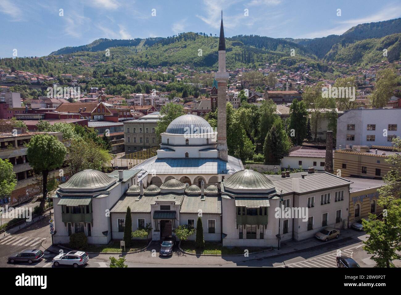 Sarajevo d'en haut, vue sur les drones et panoramas Banque D'Images