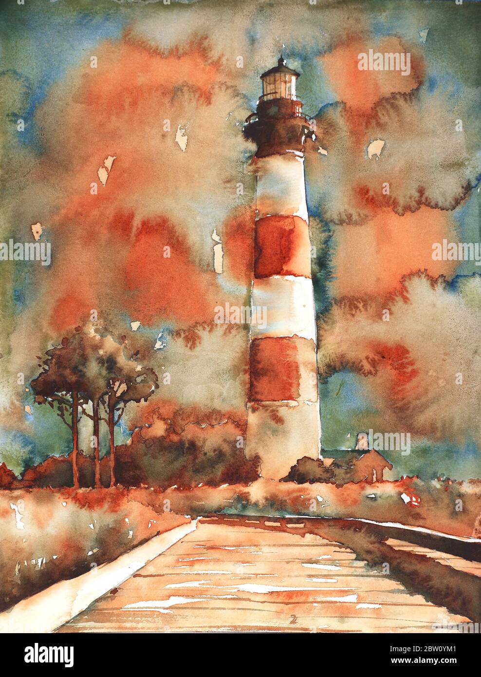 Phare de l'île Bodie - banques extérieures (OBX), NC. Phare de Caroline du Nord tableaux des Outer Banks Banque D'Images