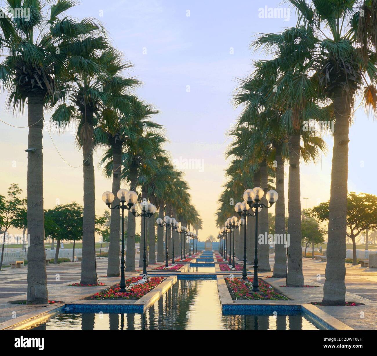 Un parc à Al Khobar dans la région métropolitaine de Dammam ou dans le Grand Dammam, Royaume d'Arabie Saoudite, Moyen-Orient. Photo prise le 19 novembre 2016. Banque D'Images