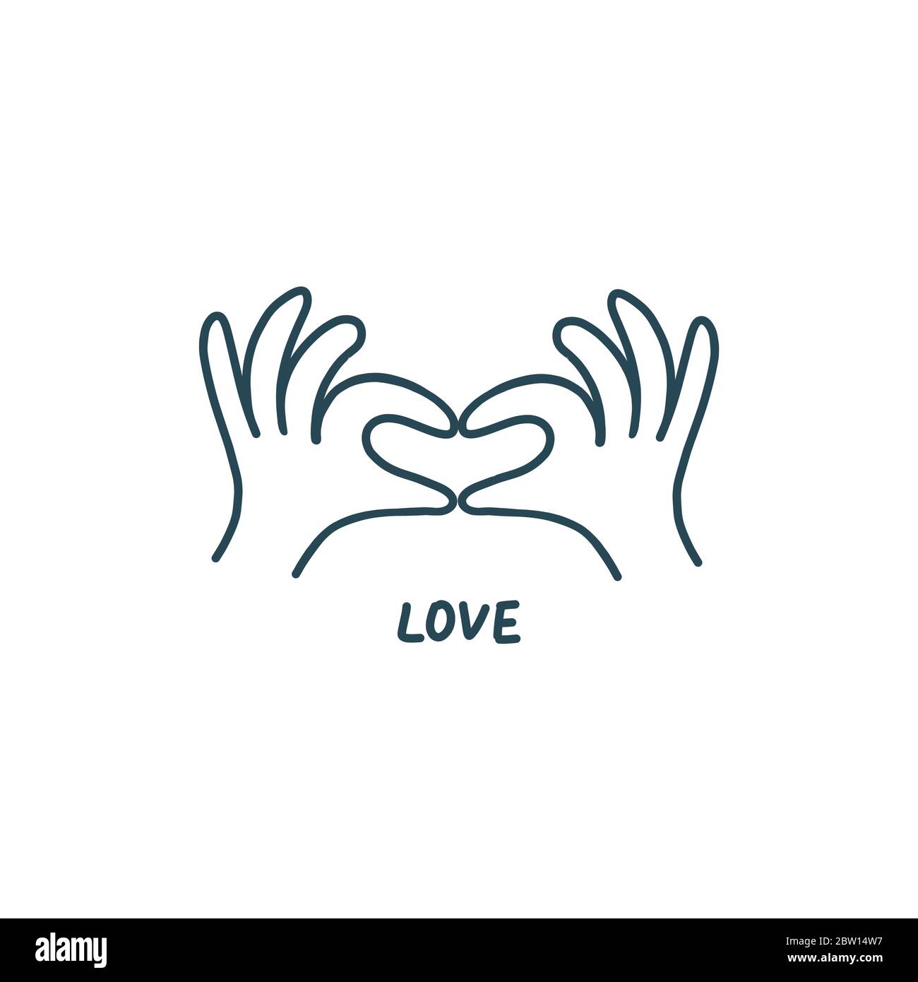 Doigts en forme de coeur. Mains faisant le coeur avec les index et les pouces. Illustration vectorielle Illustration de Vecteur