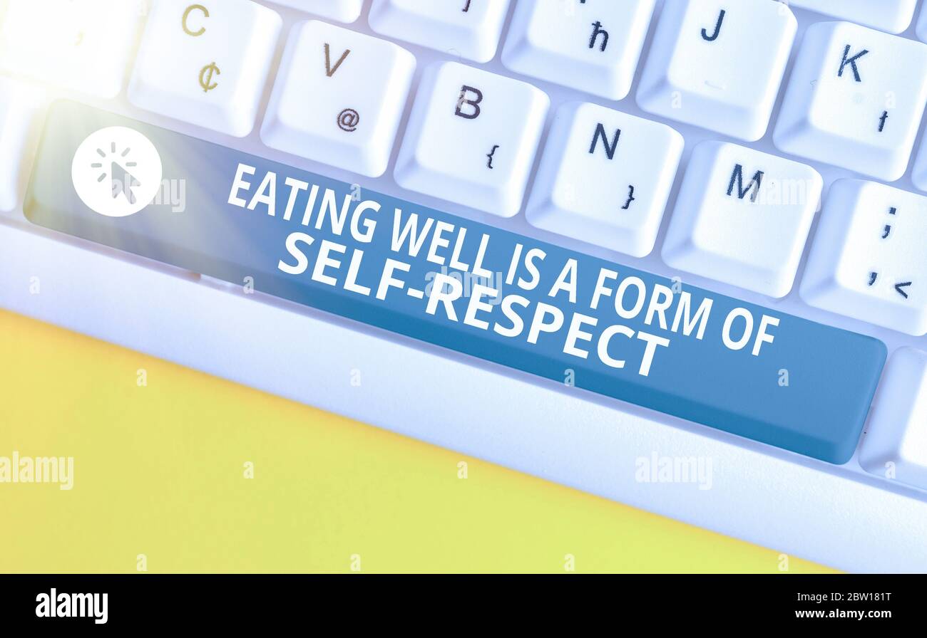 Texte De L Ecriture Bien Manger Est Une Forme De Respect De Soi Meme Photo Conceptuelle Une Citation De La Promotion De Saines Habitudes De Vie Photo Stock Alamy
