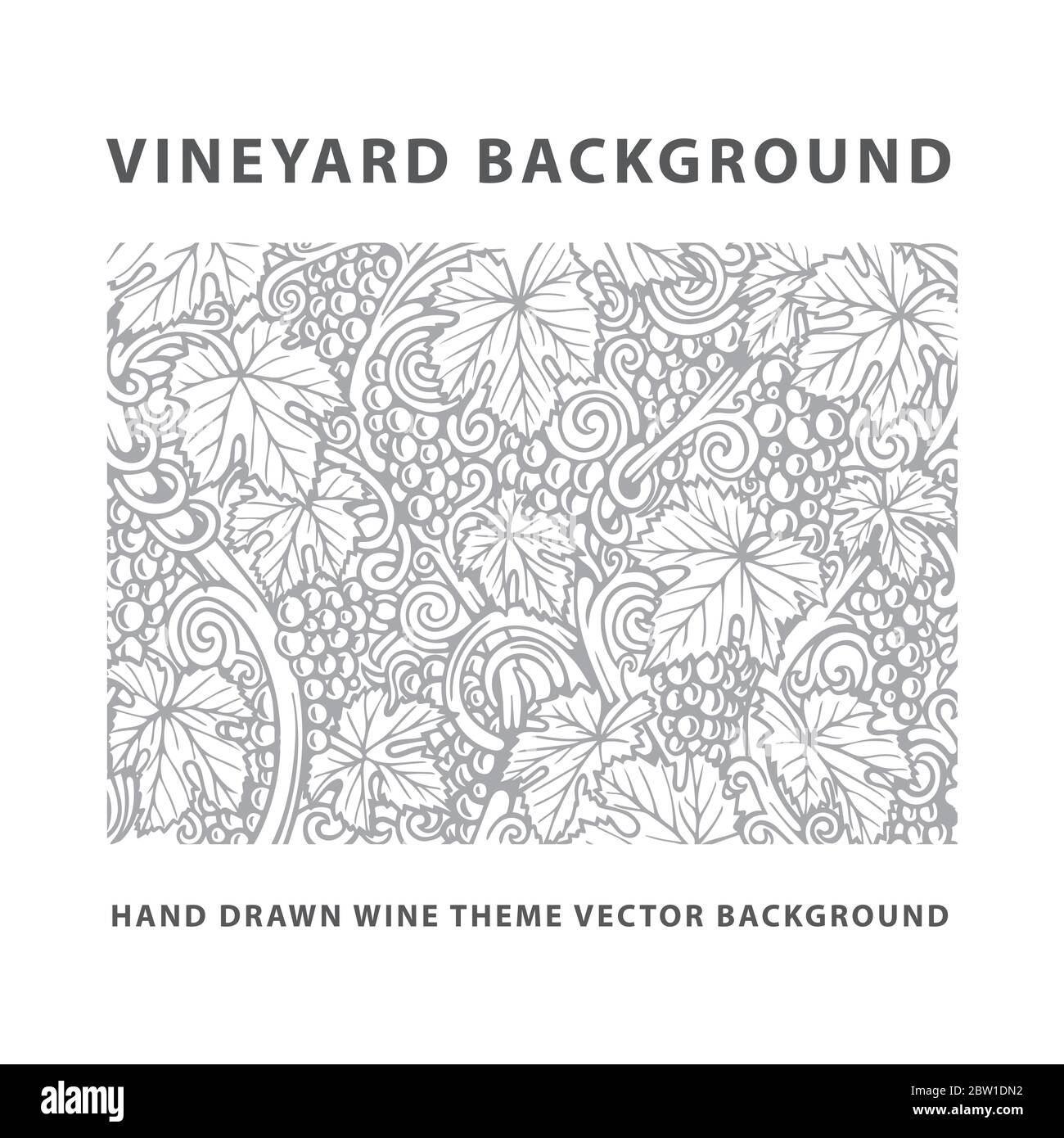 Vignoble. Illustration d'arrière-plan vectoriel de vignes dessinées à la main. Partie de l'ensemble. Illustration de Vecteur