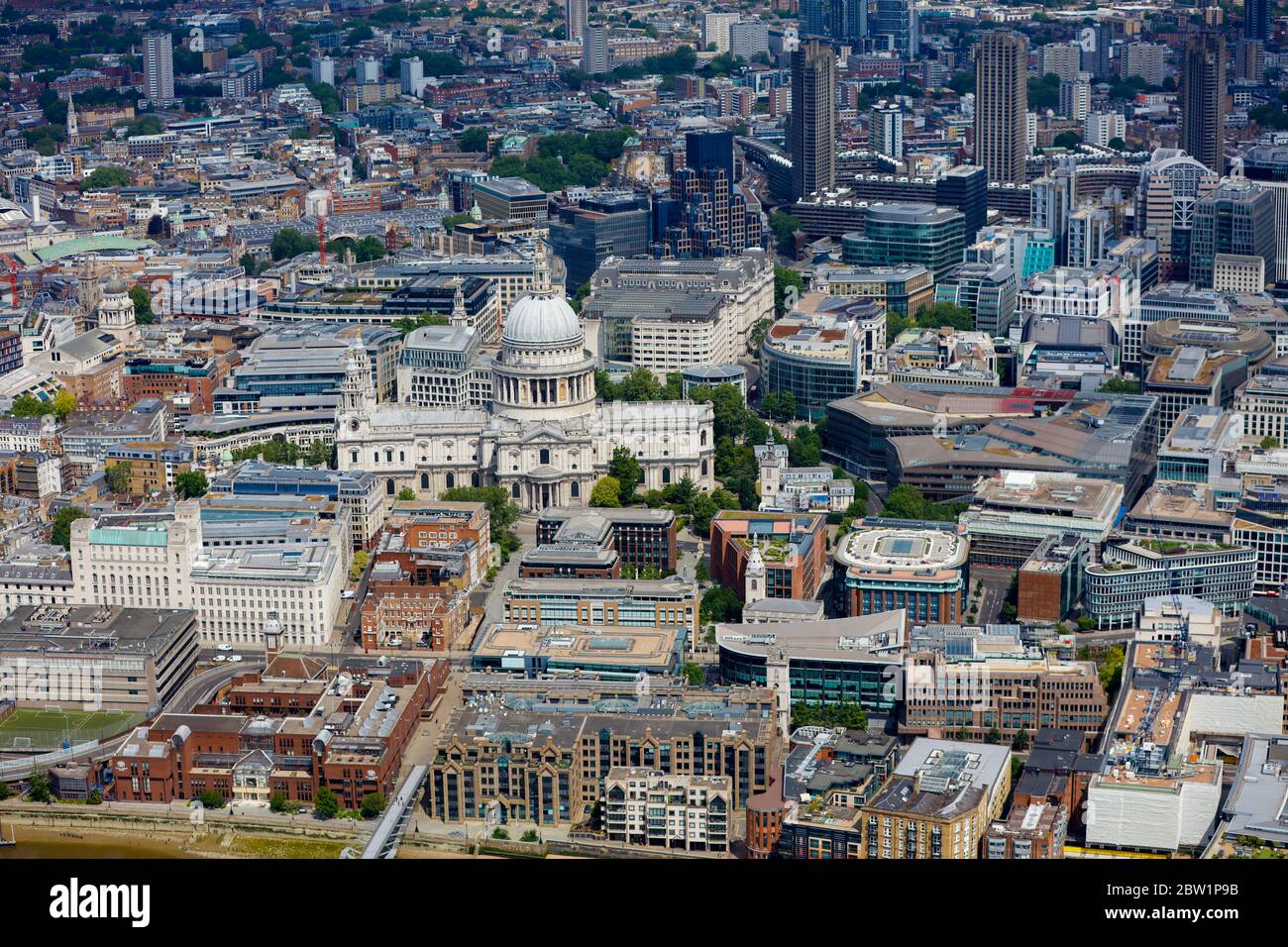 Vue aérienne de la cathédrale St Paul, Londres, Royaume-Uni Banque D'Images