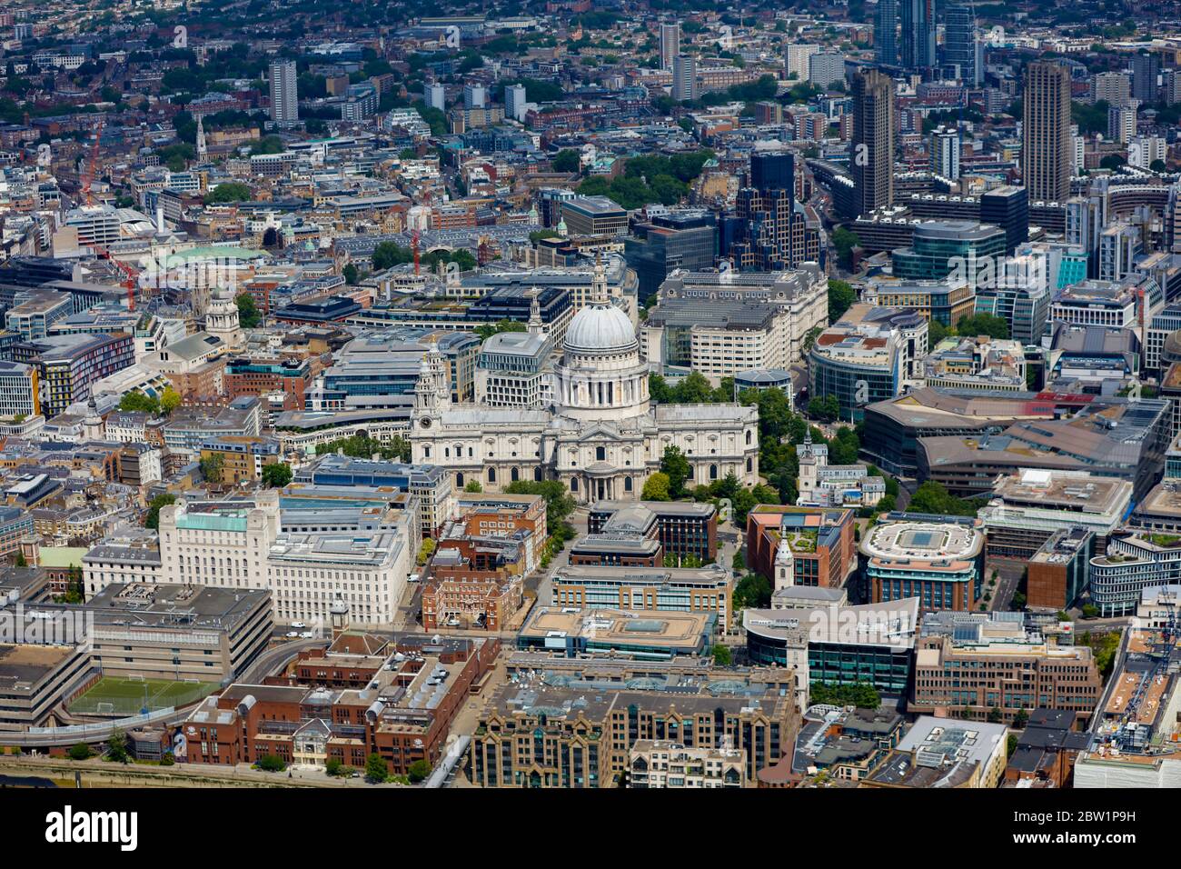 Vue aérienne de la cathédrale St Paul, Londres, Royaume-Uni Banque D'Images