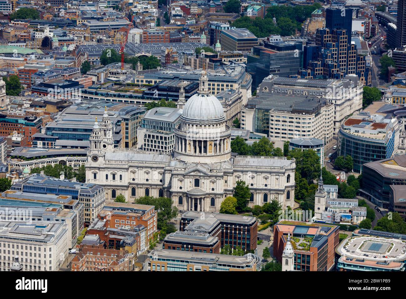 Vue aérienne de la cathédrale St Paul, Londres, Royaume-Uni Banque D'Images