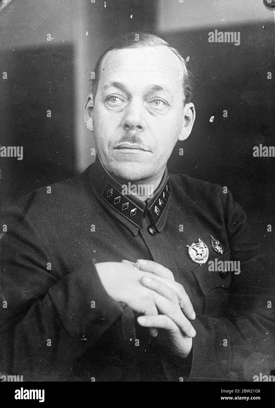 Le général Kashirin, l'un des juges du récent procès des Tukhachevsky martiaux et de sept autres chefs de l'armée soviétique, le général Kashirin a été transféré à un poste sous-déclaré. Moscou, Russie 26 juillet 1937. Banque D'Images