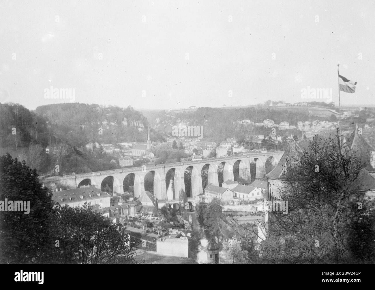 Vue sur la ville de Luxembourg, capitale du Grand-Duché. Septembre 1938 Banque D'Images
