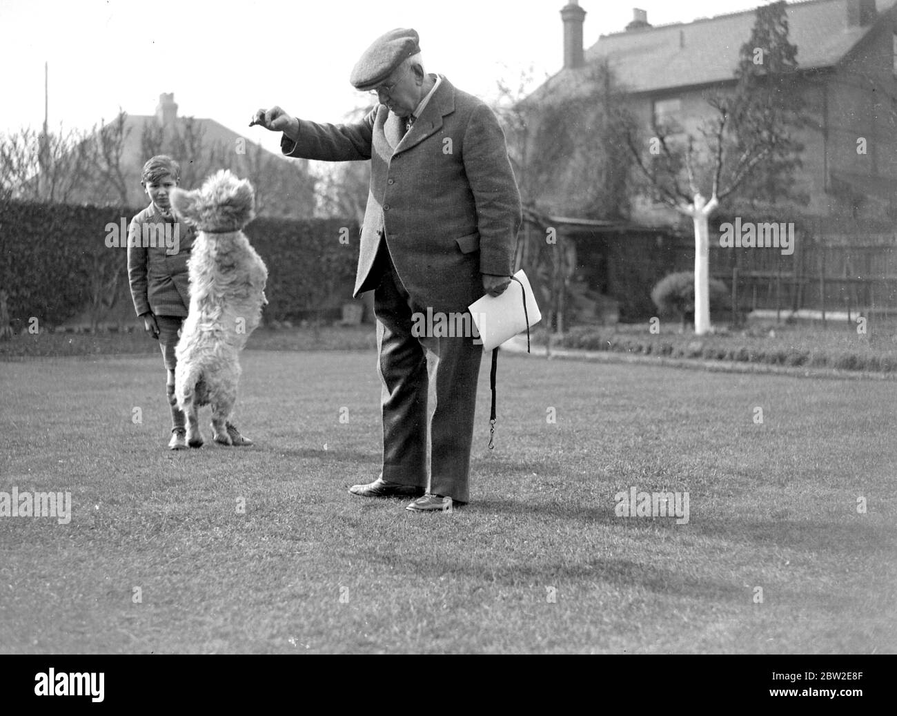 M. Hammond fait un saut de chien à Sidcup, Kent. 1934 Banque D'Images