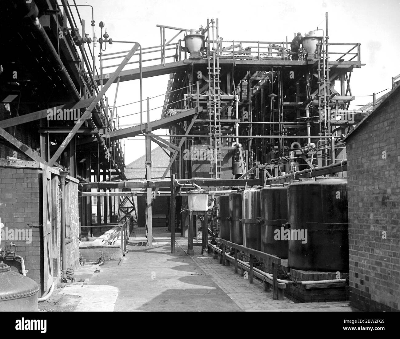 Royal Navy cordite Factory à Holton Heath. Partie de la distillerie d'acide nitrique. 26 mars 1919 Banque D'Images