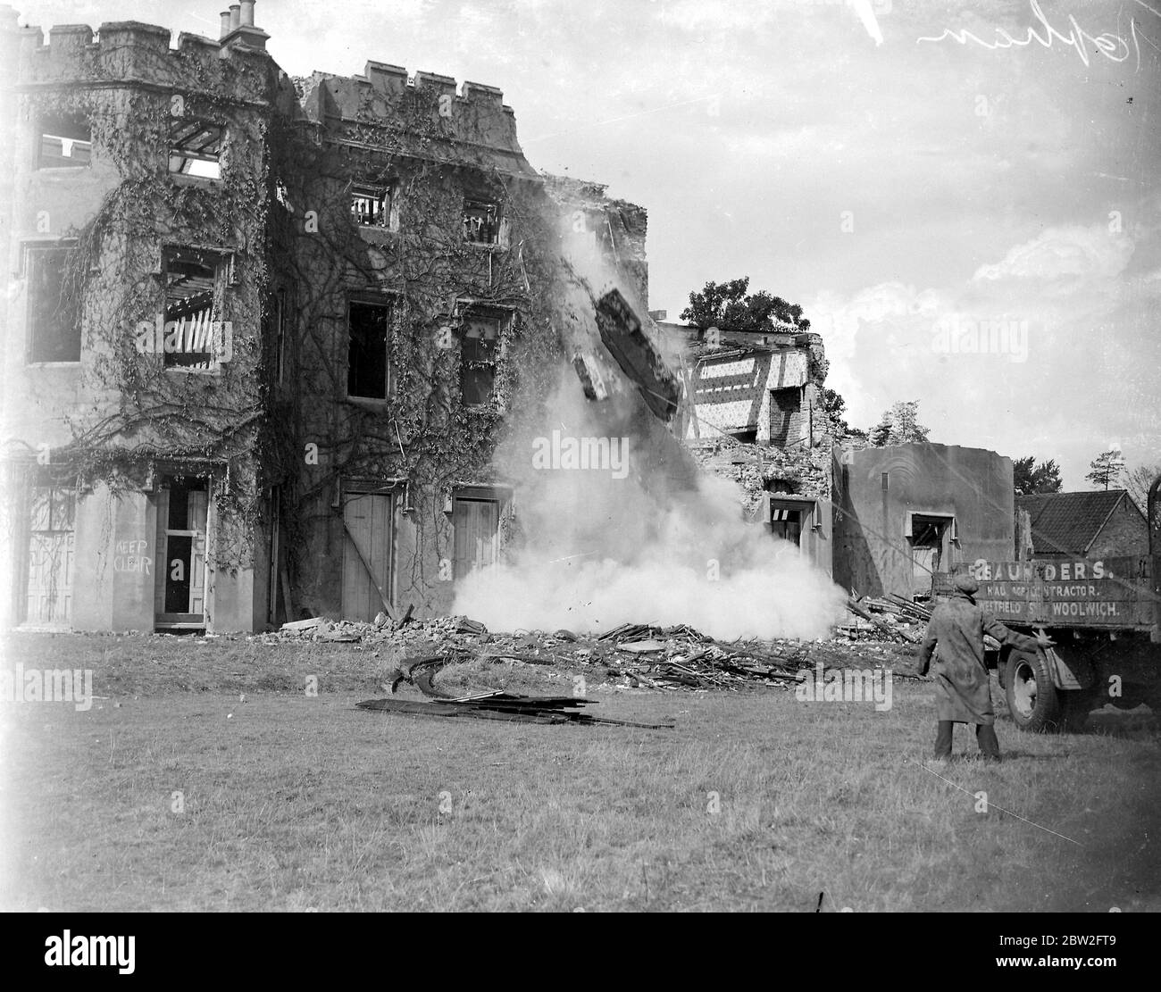 Blendon Hall démoli à Bexley, dans le Kent. 1934 Banque D'Images