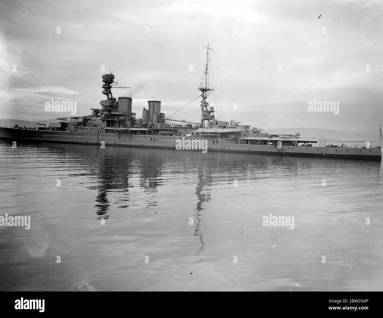 Exercices de la flotte de l'Atlantique dans le Moray Firth. H.S. Répulsion. 10 octobre 1928 Banque D'Images