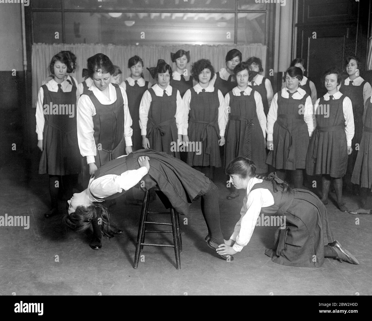 Selfridge's continuation School. Culture physique. 27 février 1920 Banque D'Images