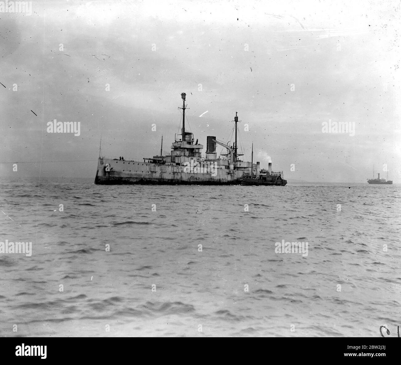 Abandon de navires de guerre allemands à Firth of Forth. 14 mai 1920 Banque D'Images