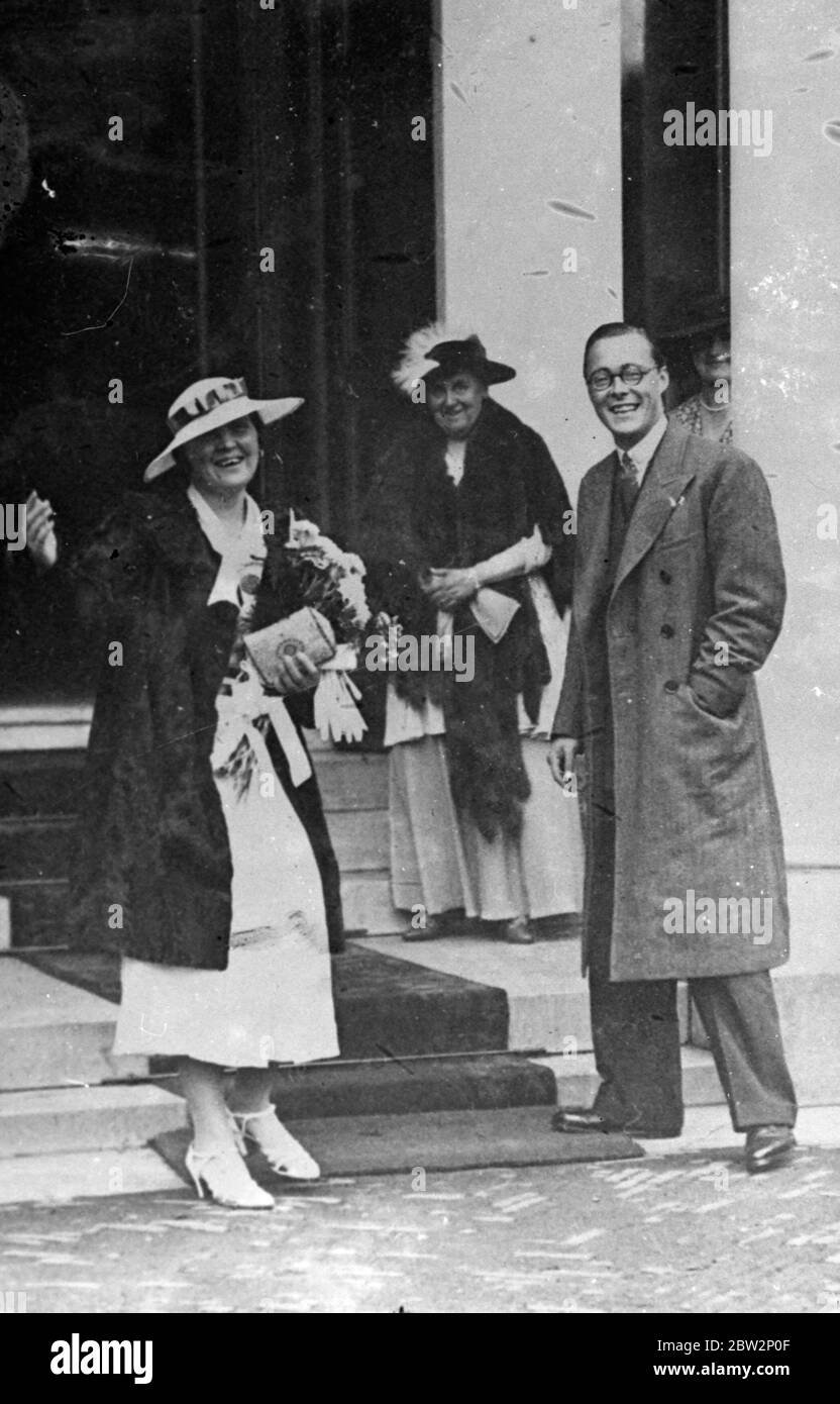 La princesse Juliana des pays-Bas et le prince Bernhard célèbrent leur engagement. 1936 Banque D'Images