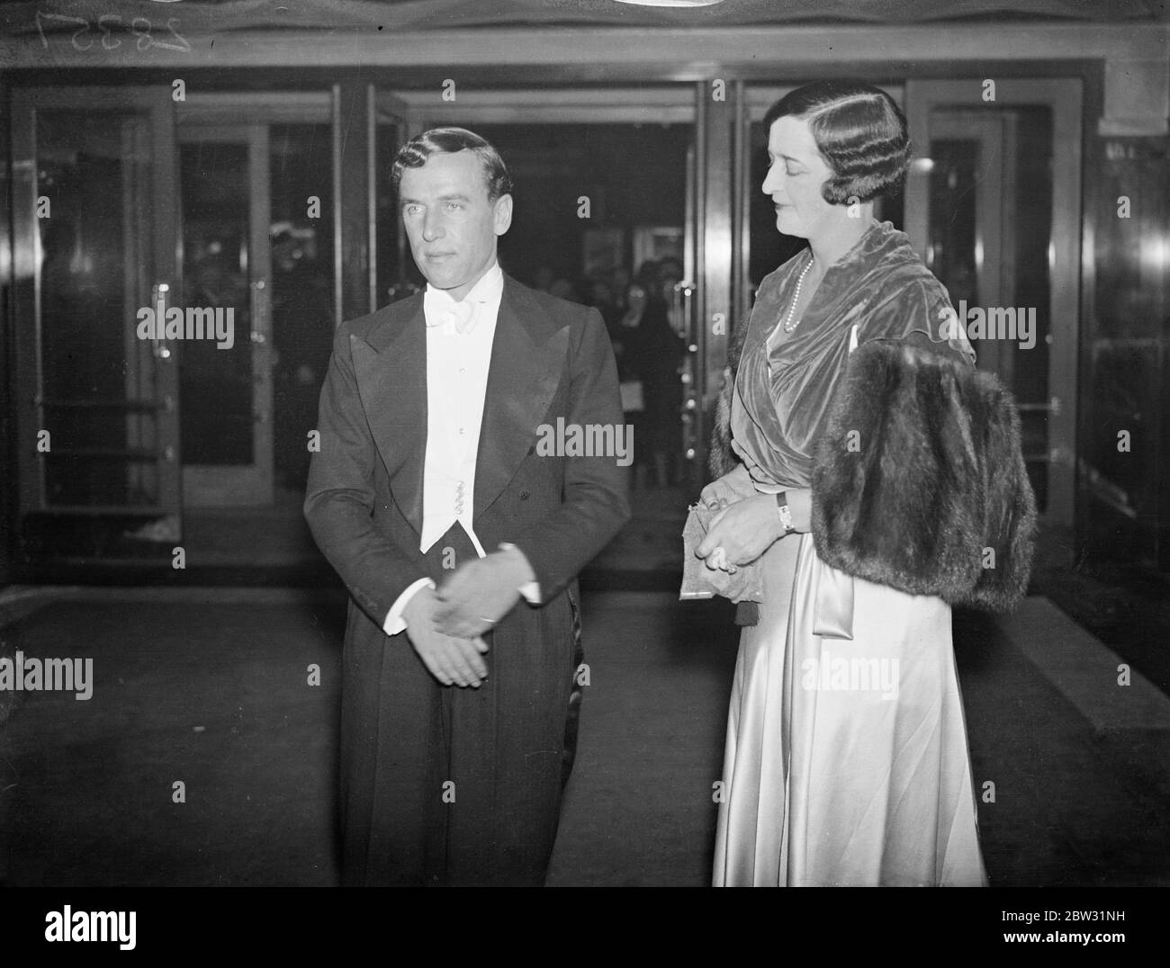 J A Mollison à la première nuit du Grand Hotel . 1932 Banque D'Images