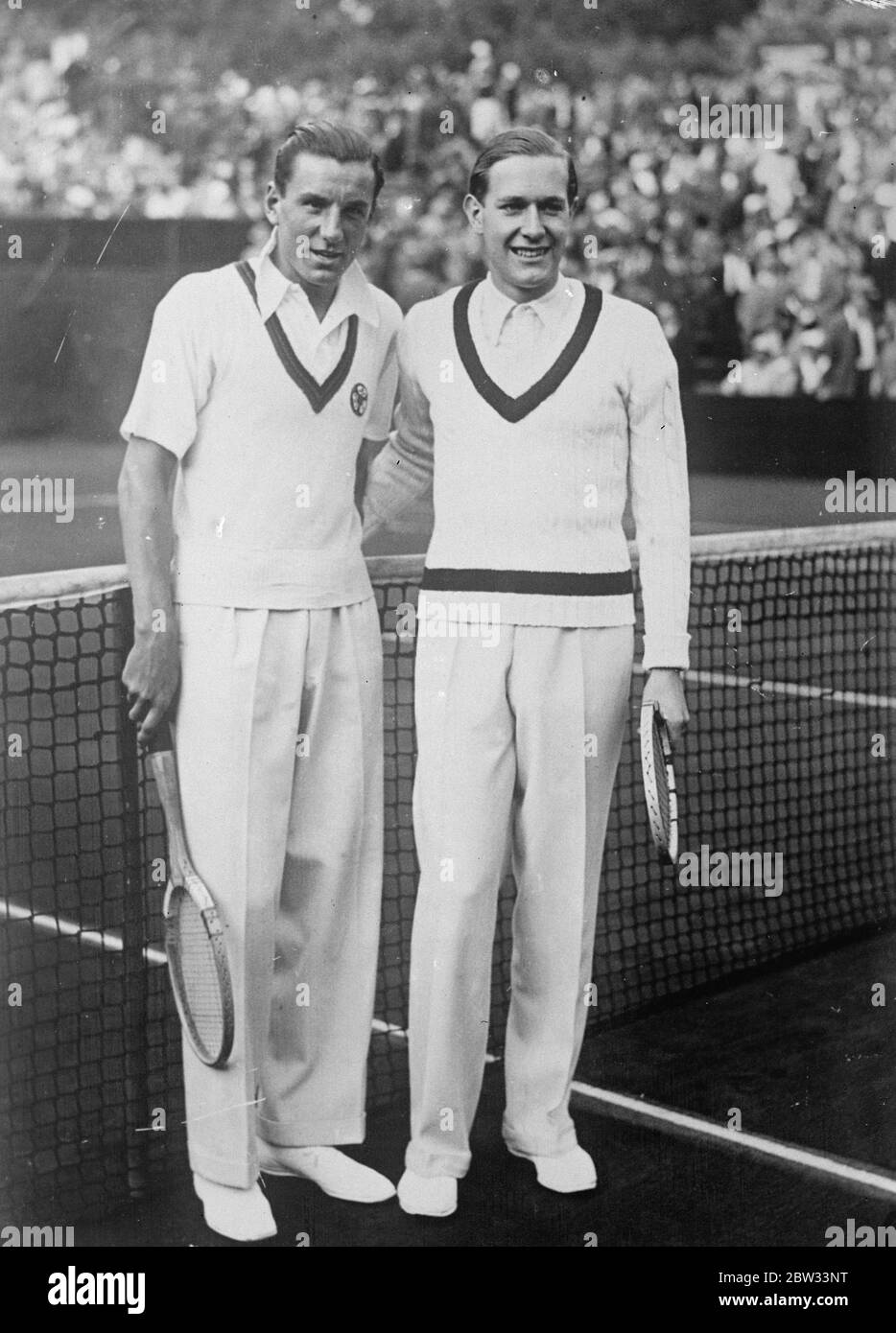 Fred Perry et Herr Cramm après leur match à Berlin . 9 juillet 1932 Banque D'Images