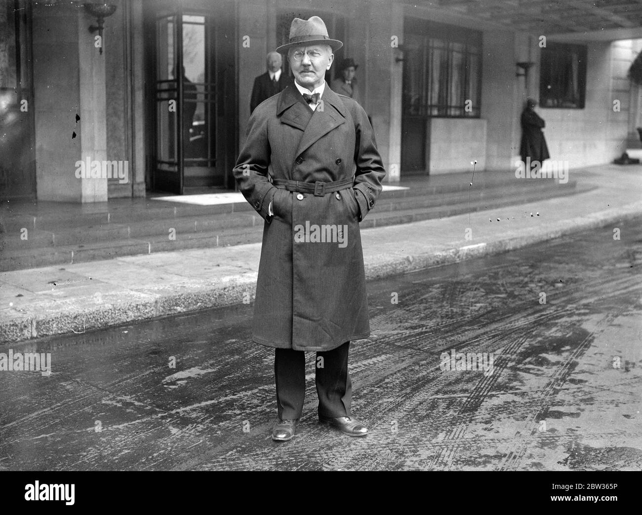 Dr Hjalmar Schacht , délégué allemand à la Conférence économique mondiale qui se tient au Musée géologique , Kensington . 11 juin 1933 Banque D'Images