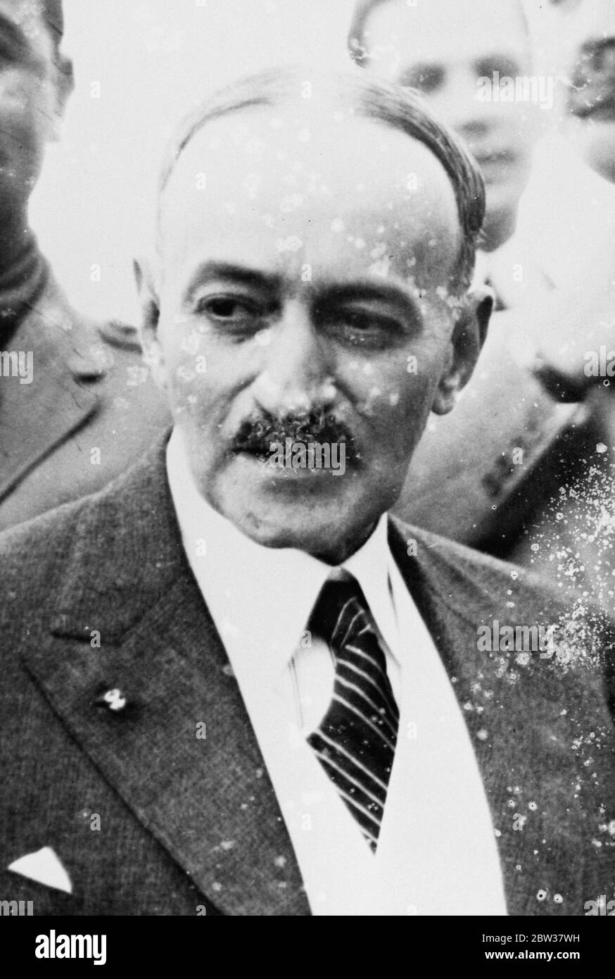 Carlos Manuel de Céspedes y Quesada , le nouveau président de Cuba , qui a succédé au président Machado lorsqu'il s'est enfui aux Bahamas à la suite de la révolution contre son gouvernement . 20 août 1933 Banque D'Images